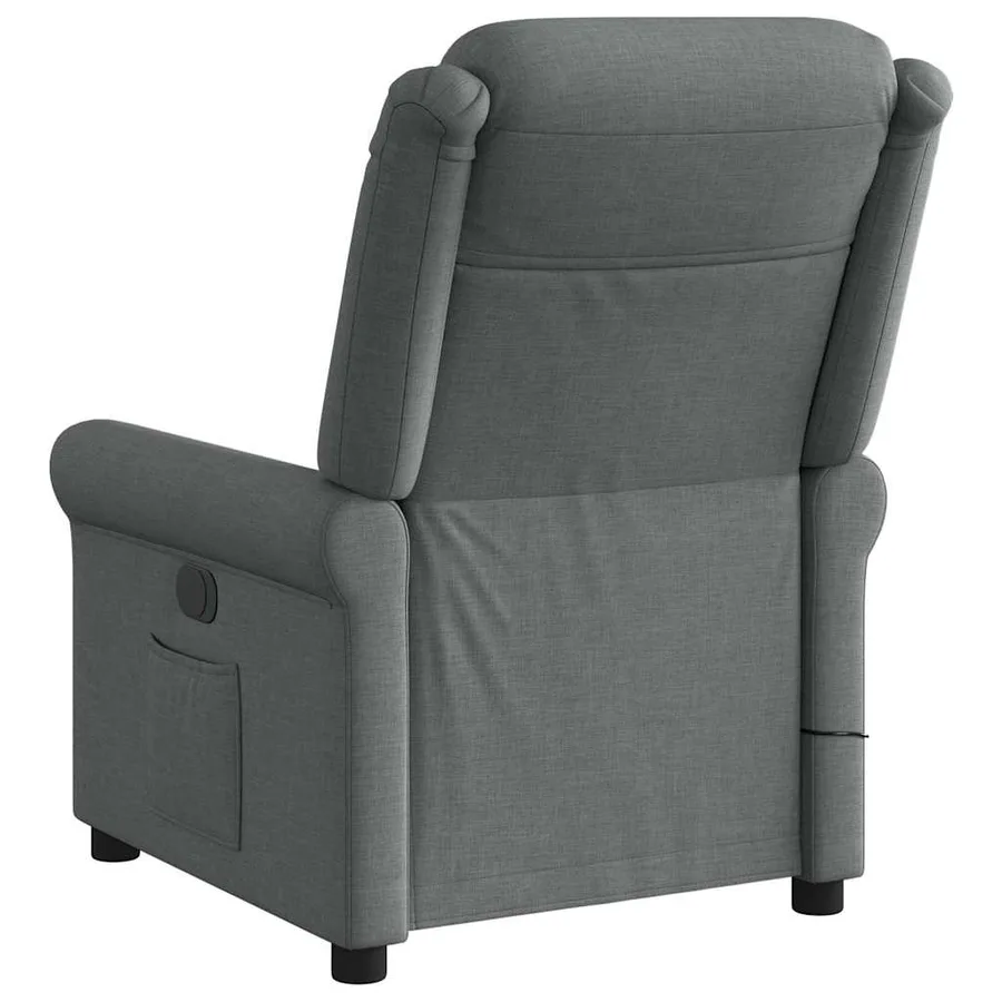 Fauteuil inclinable de massage en tissu gris foncé - 5