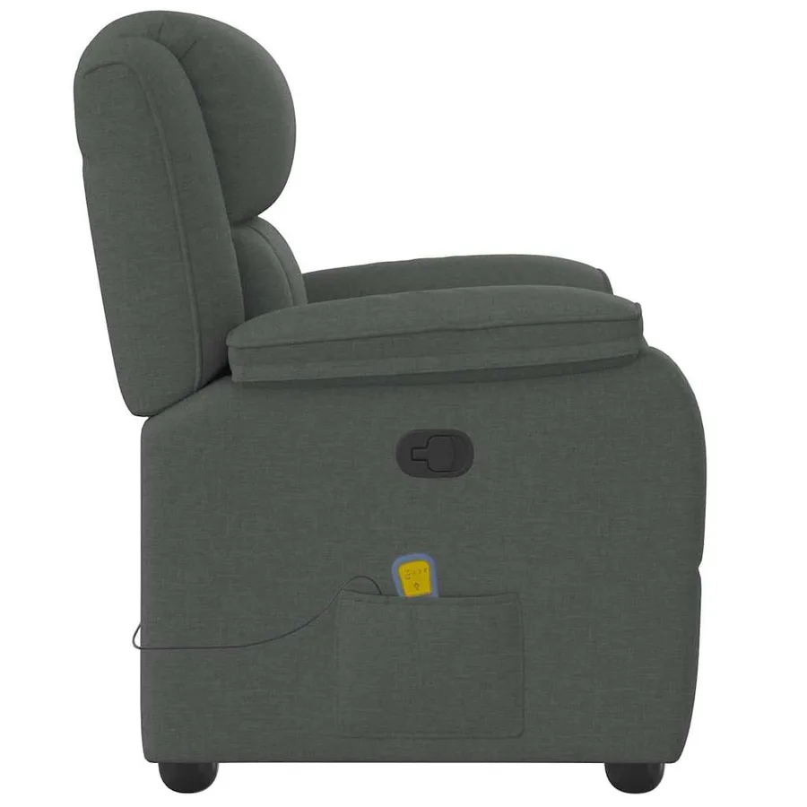 Fauteuil de massage inclinable Gris foncé Tissu - 4