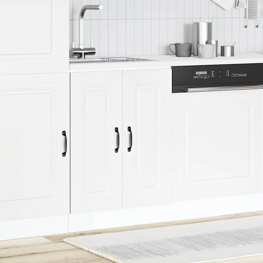 Meuble bas pour évier Kalmar blanc 60x46x81,5cm bois ingénierie