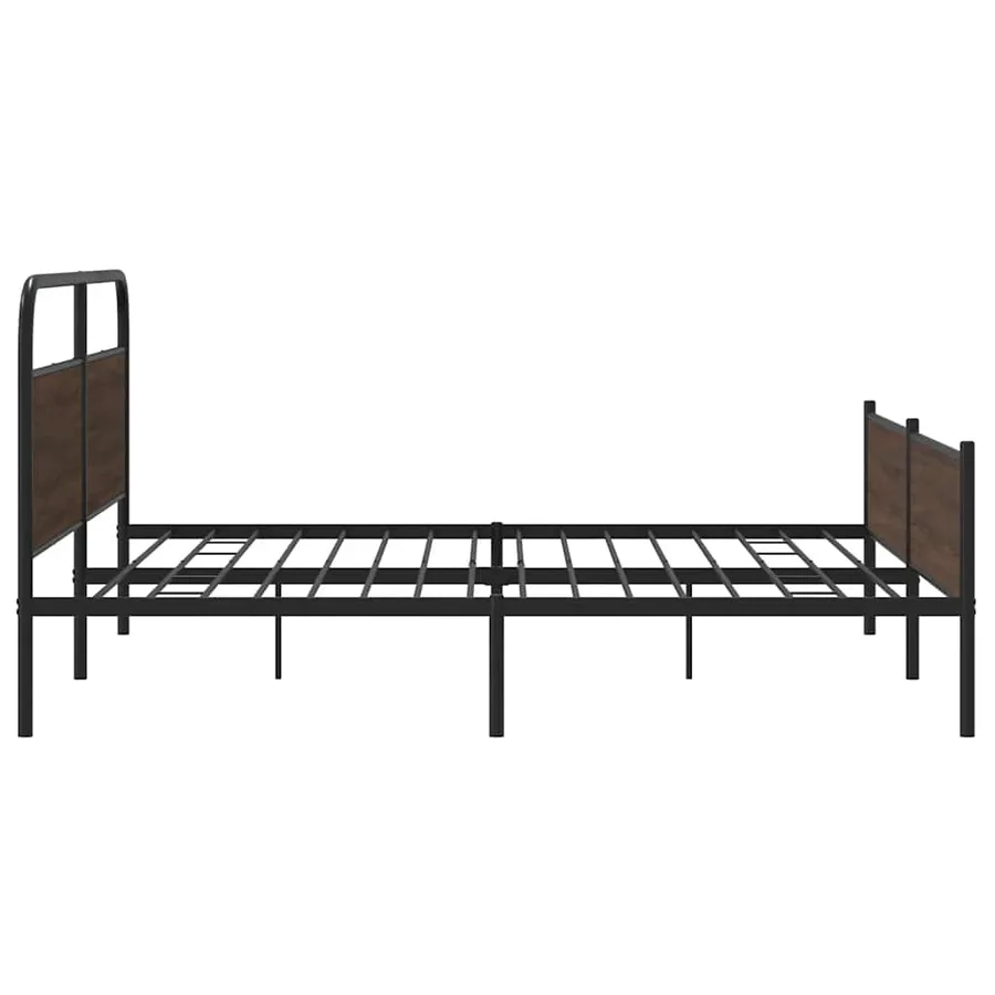 Cadre de lit en métal sans matelas chêne marron 180x200 cm - 6