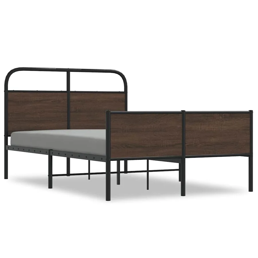 Cadre de lit sans matelas 120x190 cm chêne marron - 2