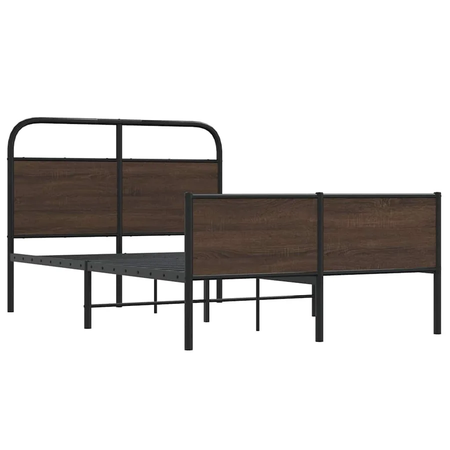 Cadre de lit sans matelas 120x190 cm chêne marron - 3