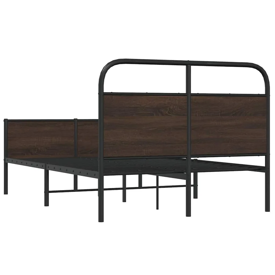 Cadre de lit sans matelas 120x190 cm chêne marron - 7