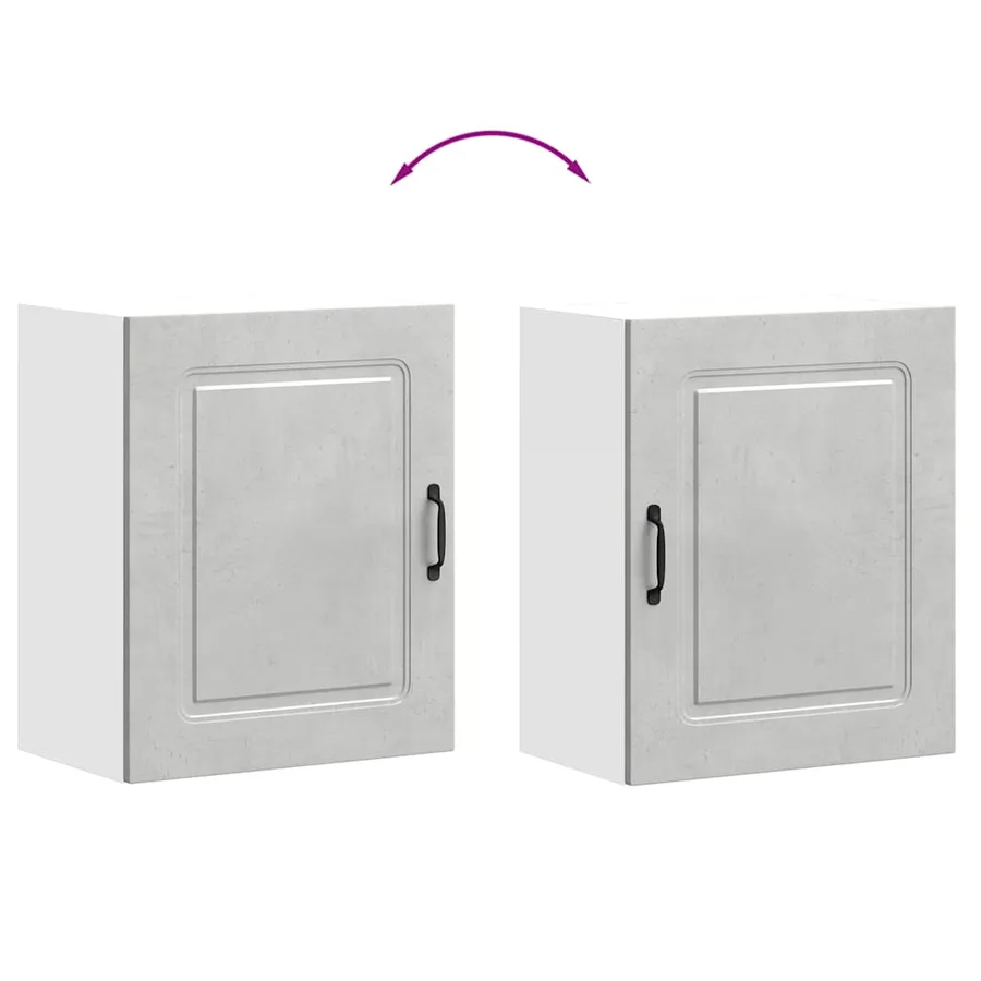 Armoires murales de cuisine 2 pcs Kalmar en bois d'ingénierie gris béton - 10