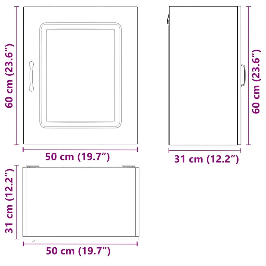 Armoires murales de cuisine 2 pcs Kalmar en bois d'ingénierie gris béton - 13