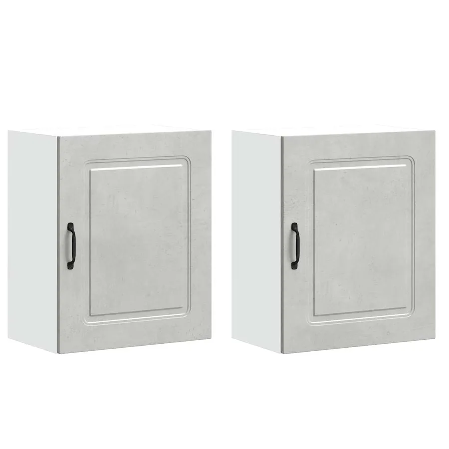 Armoires murales de cuisine 2 pcs Kalmar en bois d'ingénierie gris béton - 2