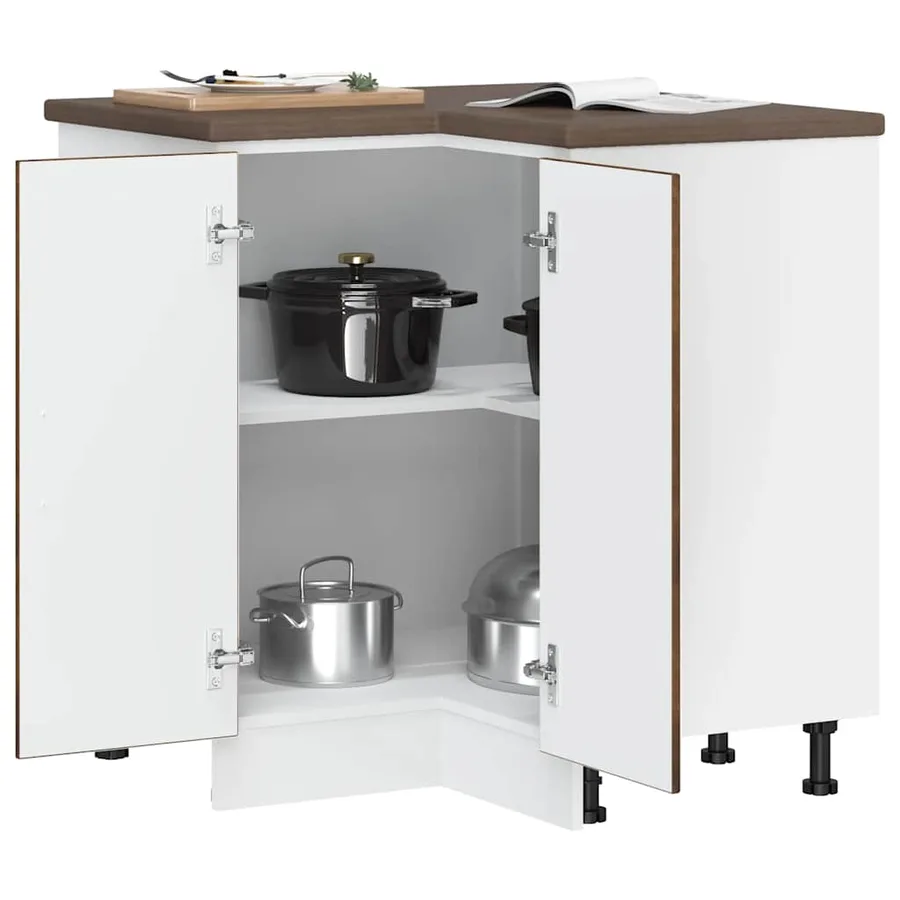 Armoire d'angle de cuisine Lucca chêne fumé bois d'ingénierie - 4