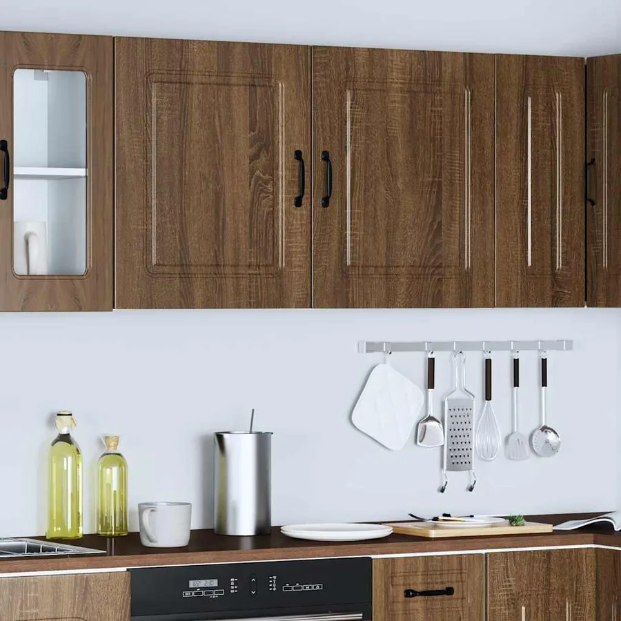 Armoires murales de cuisine 2 pcs Kalmar en bois d'ingénierie chêne brun - 3