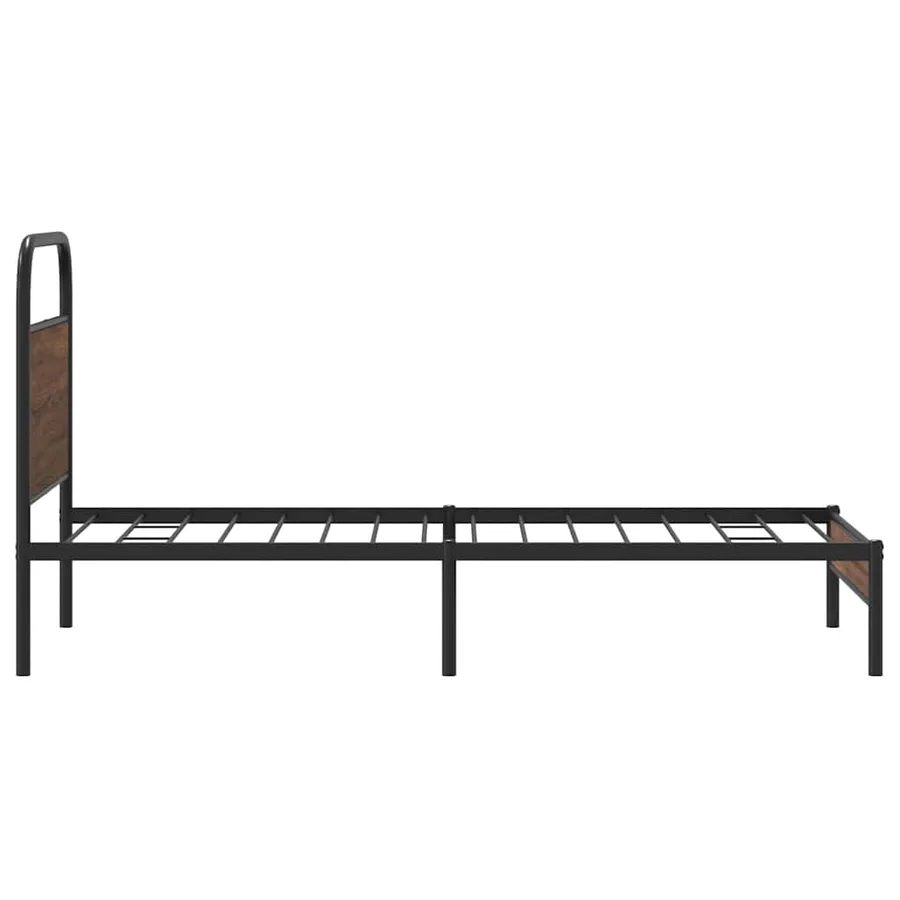 Cadre de lit sans matelas 90x200cm chêne marron bois ingénierie - 6