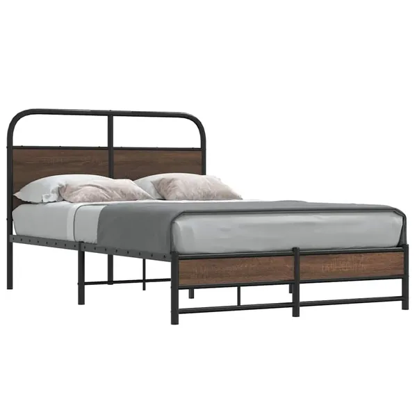 Cadre de lit sans matelas 135x190 cm chêne marron