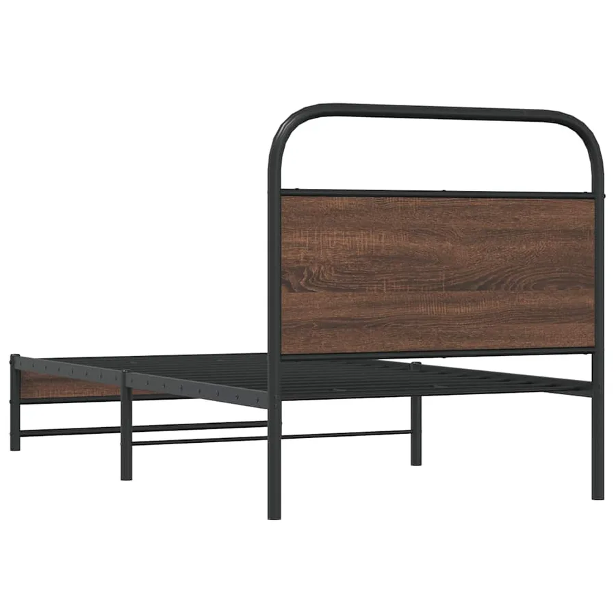 Cadre de lit sans matelas 100x190 cm chêne marron - 7