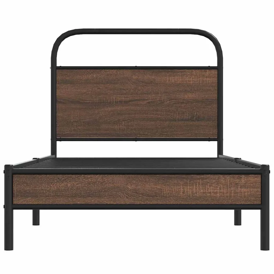 Cadre de lit sans matelas 107x203 cm chêne marron - 5