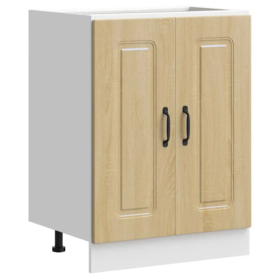Meuble bas pour évier Kalmar chêne sonoma bois d'ingénierie - 2