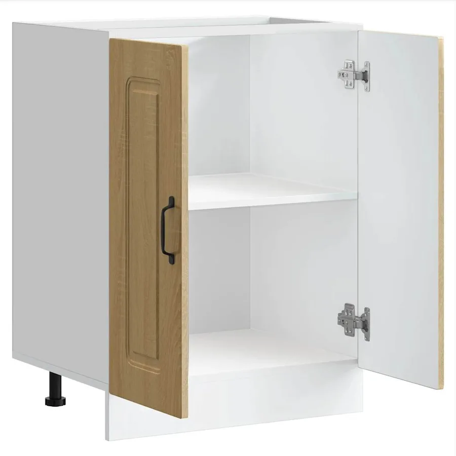 Meuble bas pour évier Kalmar chêne sonoma bois d'ingénierie - 5