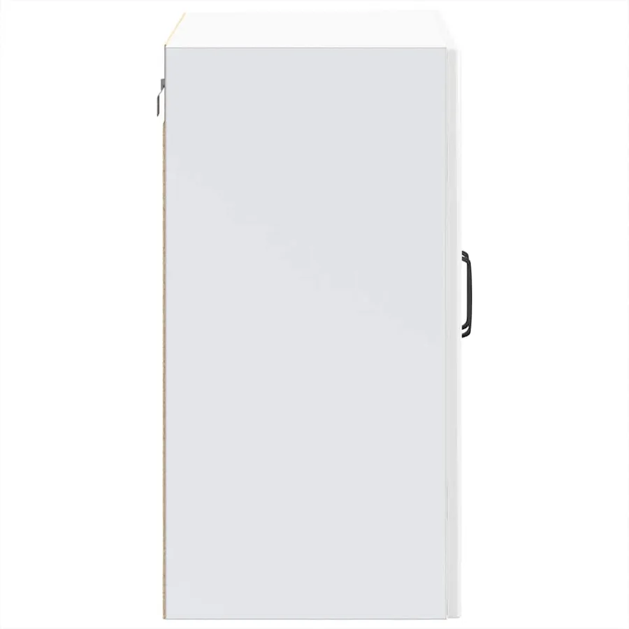 Armoire murale de cuisine avec porte vitrée "Lucca" Bois d'ingénierie blanc brillant - 8
