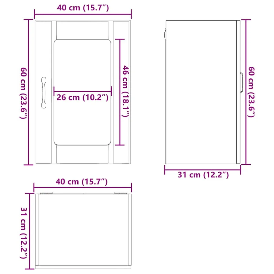 Armoire murale de cuisine avec porte en verre Lucca sonoma gris - 13