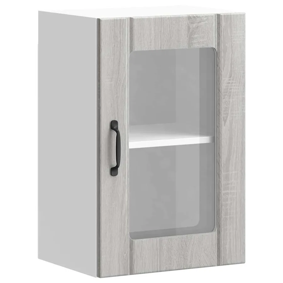 Armoire murale de cuisine avec porte en verre Lucca sonoma gris - 2