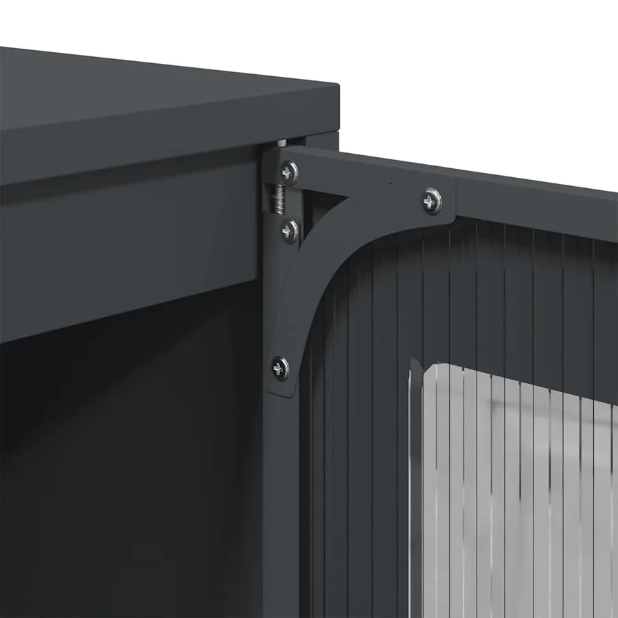 Buffet haut anthracite 68x39x107 cm acier - 10