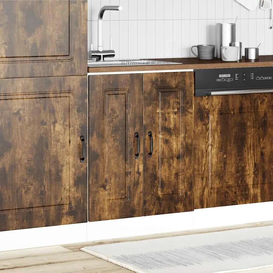 Meuble bas pour évier Kalmar chêne fumé bois d'ingénierie - 3