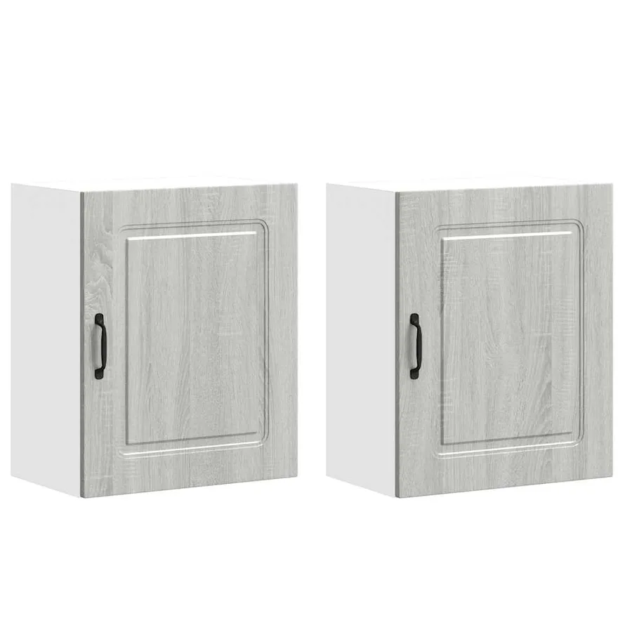 Armoires murales de cuisine 2 pcs Kalmar Gris Sonoma en bois d'ingénierie - 2