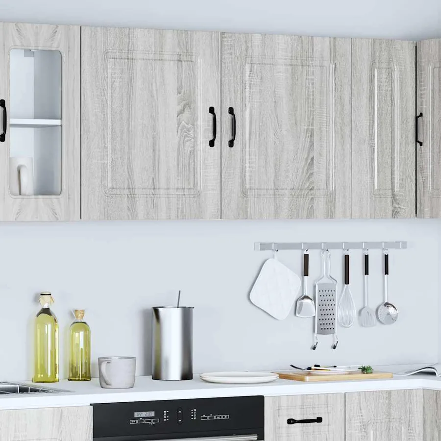 Armoires murales de cuisine 2 pcs Kalmar Gris Sonoma en bois d'ingénierie - 3