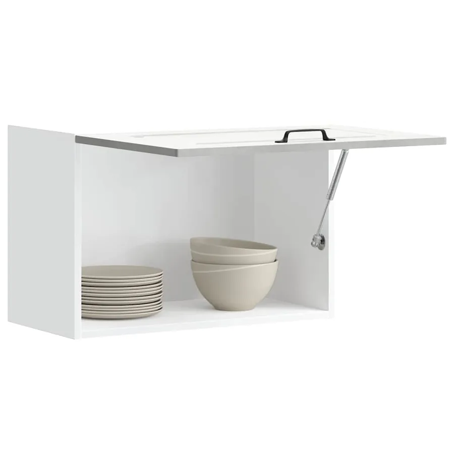 Armoire murale de cuisine Kalmar gris béton bois d'ingénierie