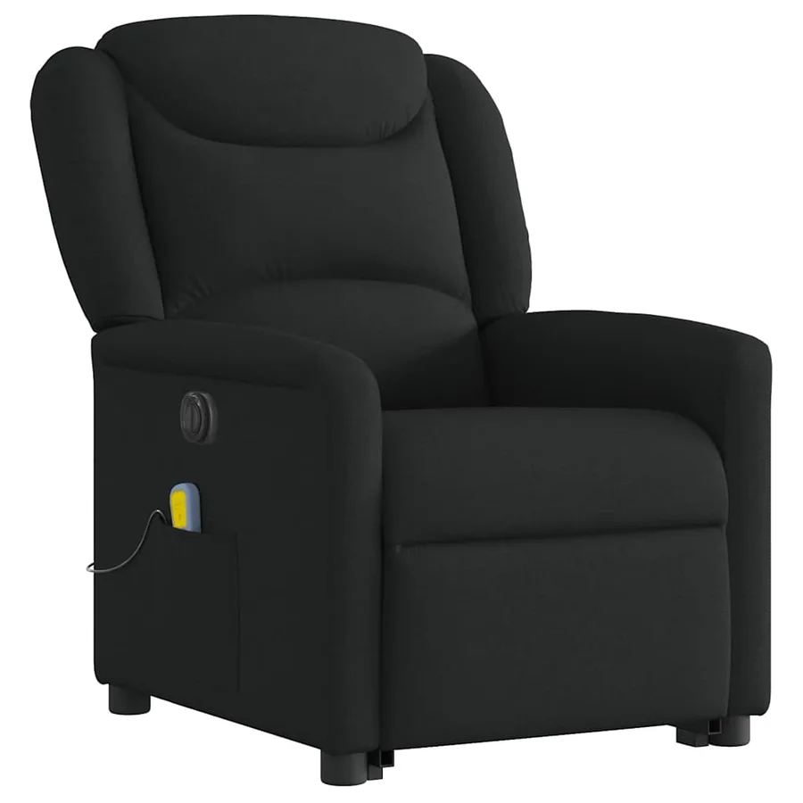 Fauteuil inclinable de massage électrique Noir Tissu - 4