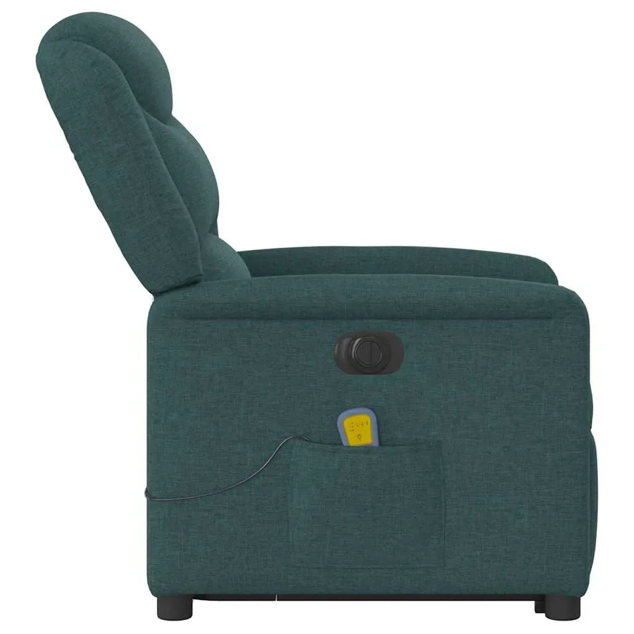 Fauteuil inclinable de massage électrique Vert foncé Tissu - 6