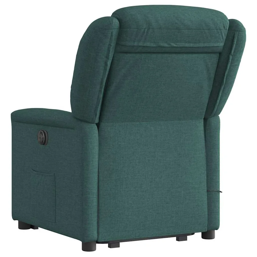 Fauteuil inclinable de massage électrique Vert foncé Tissu - 7