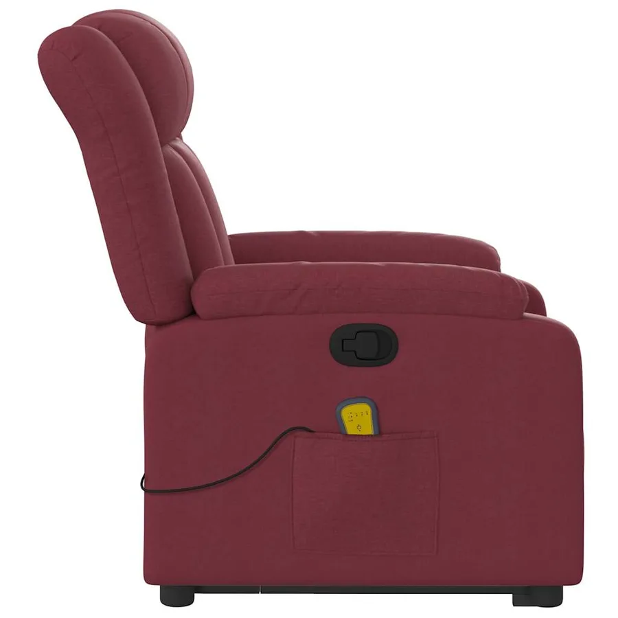 Fauteuil inclinable de massage Rouge bordeaux Tissu - 10