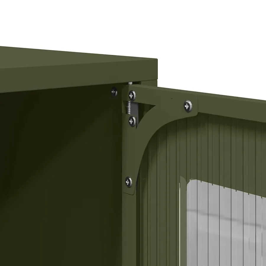 Buffet haut vert olive 68x39x107 cm acier - 10