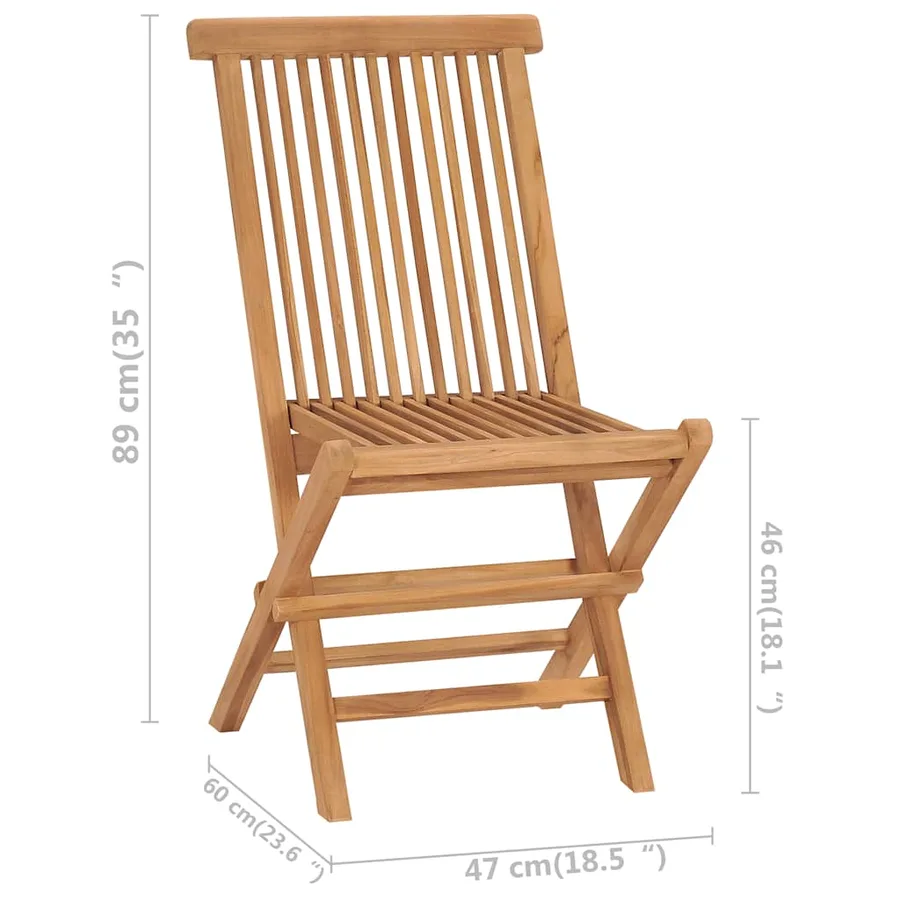 Chaises pliables de jardin lot de 2 Bois de teck solide - 11