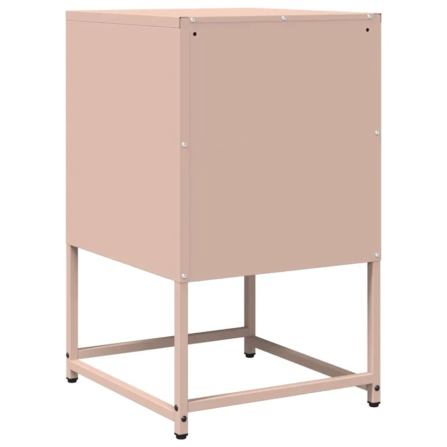 Table de chevet rose 36x39x60,5 cm acier laminé à froid - 7
