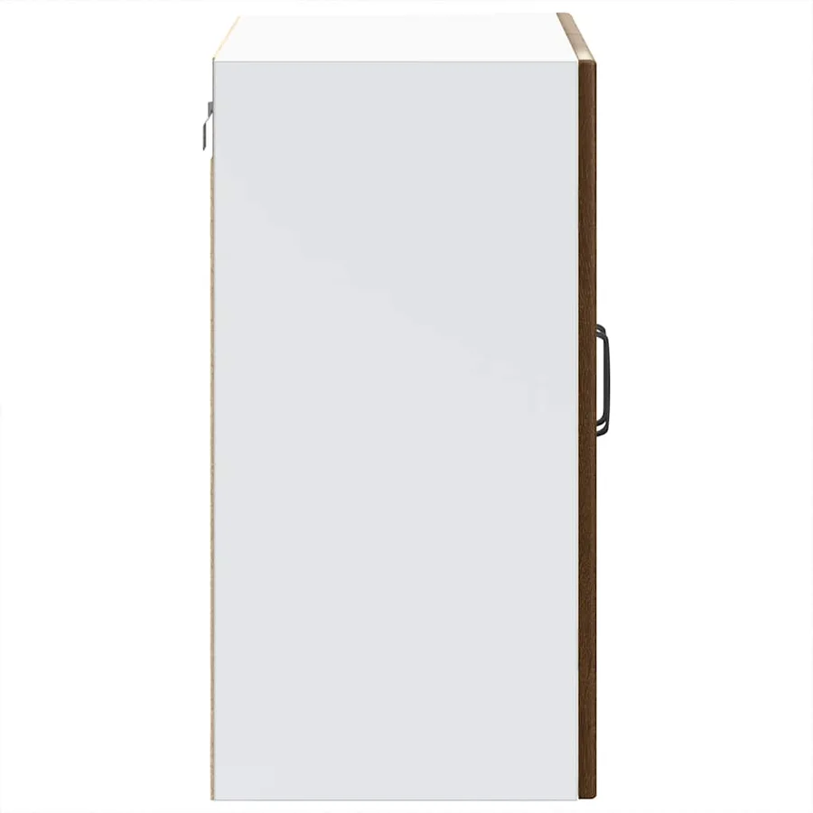Armoire murale de cuisine et porte en verre Lucca chêne marron - 8