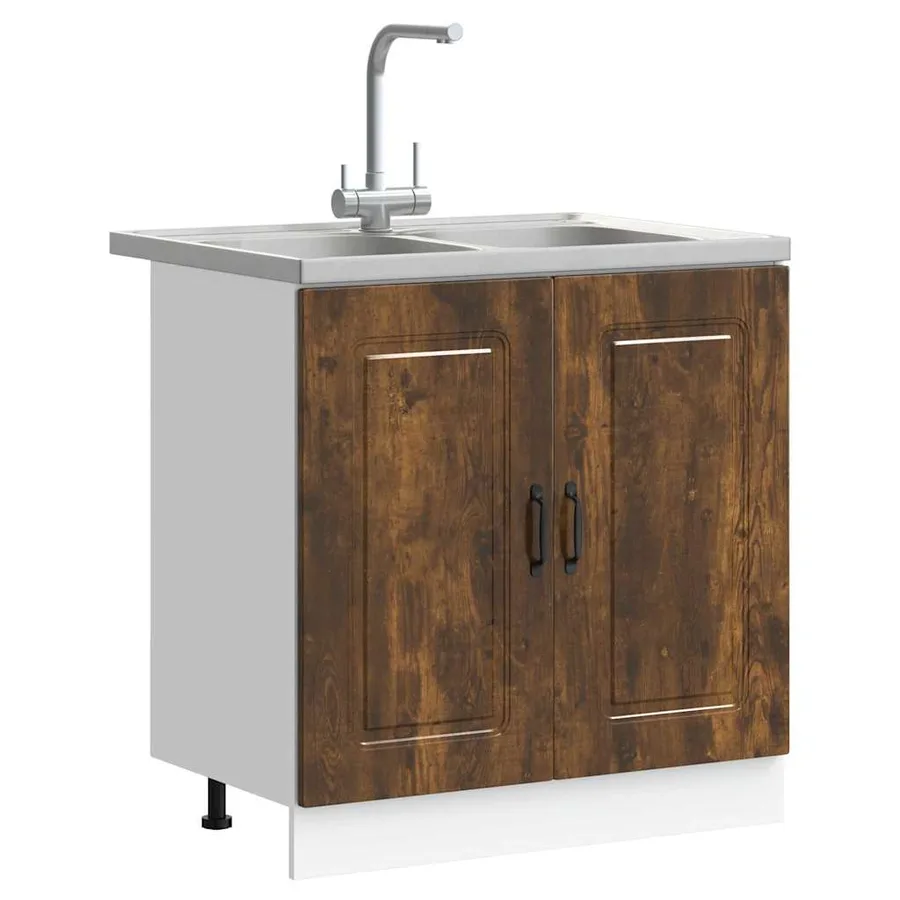 Armoire de cuisine Kalmar 2 pcs Marron 80 x 46 x 81.5 cm - 3