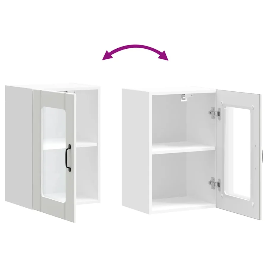 Armoire murale de cuisine avec porte en verre Lucca blanc - 10