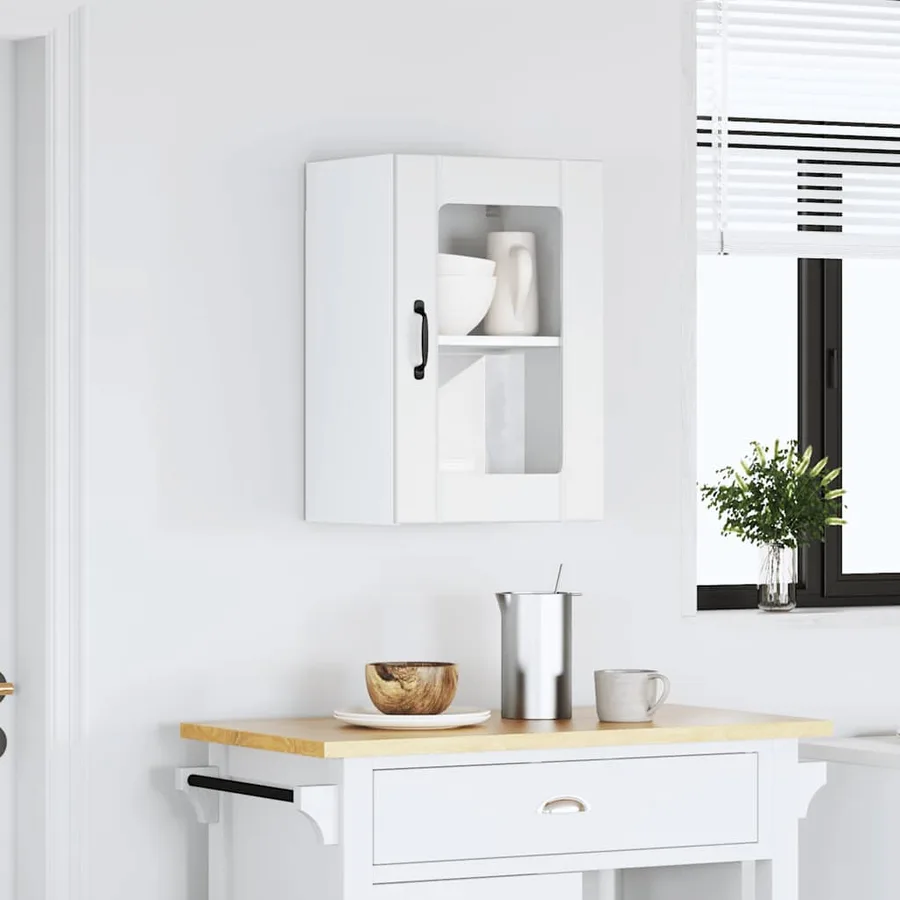 Armoire murale de cuisine avec porte en verre Lucca blanc - 3