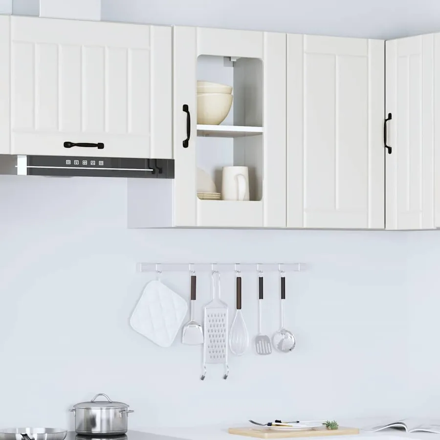 Armoire murale de cuisine avec porte en verre Lucca blanc - 4