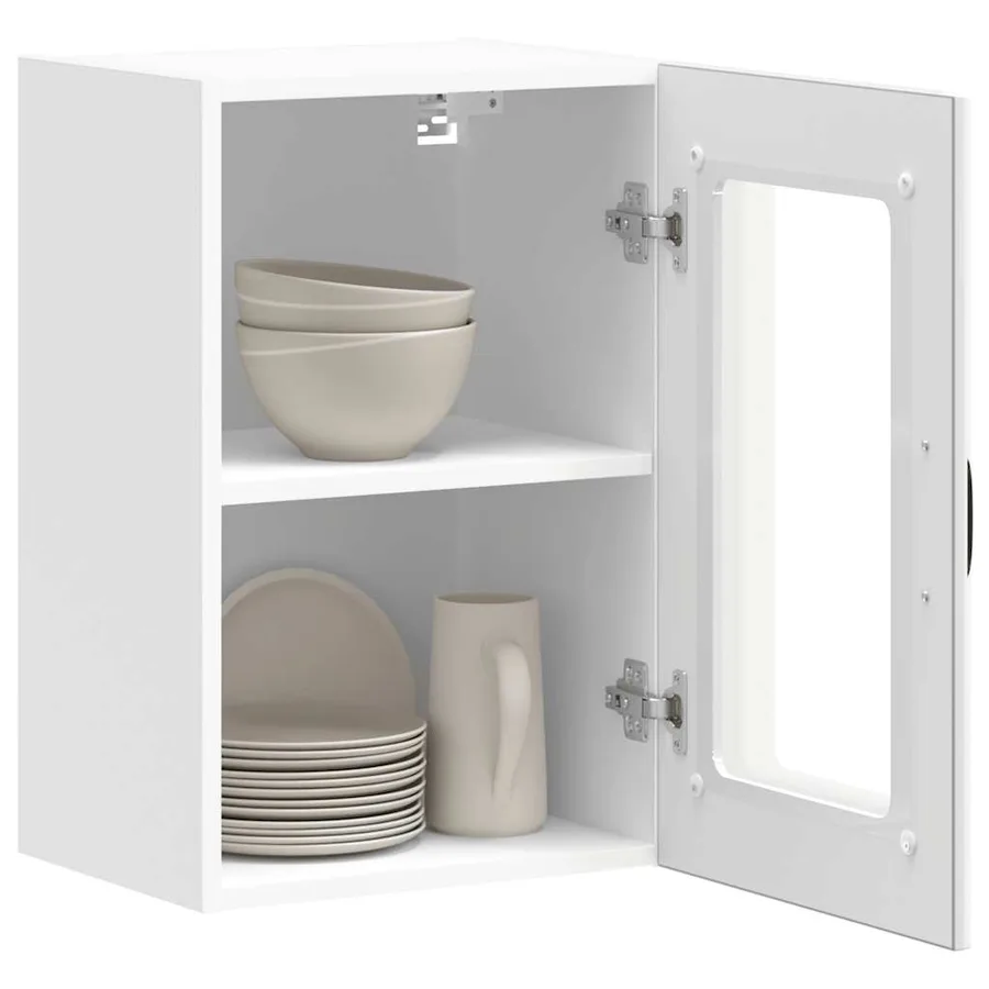 Armoire murale de cuisine avec porte en verre Lucca blanc - 5