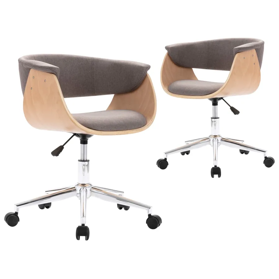 Chaises pivotantes à manger lot de 2 taupe tissu - 2