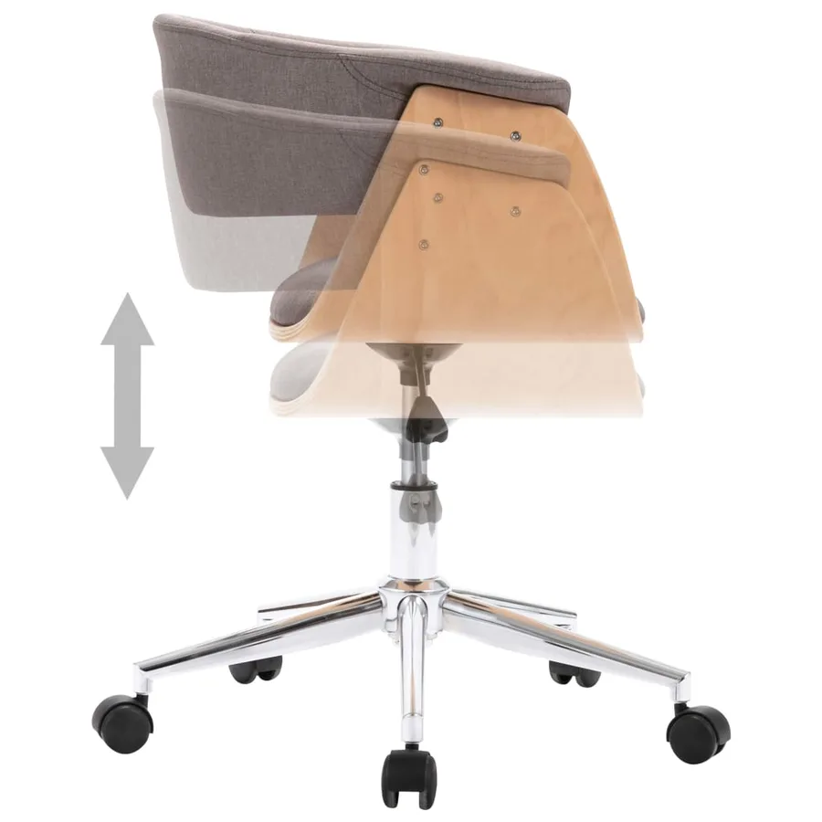 Chaises pivotantes à manger lot de 2 taupe tissu - 5