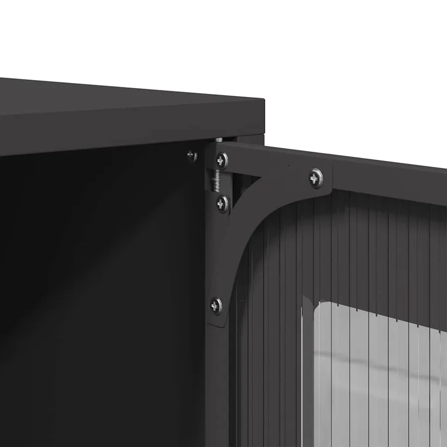 Meuble TV noir 100,5x39x60,5 cm acier laminé à froid - 11
