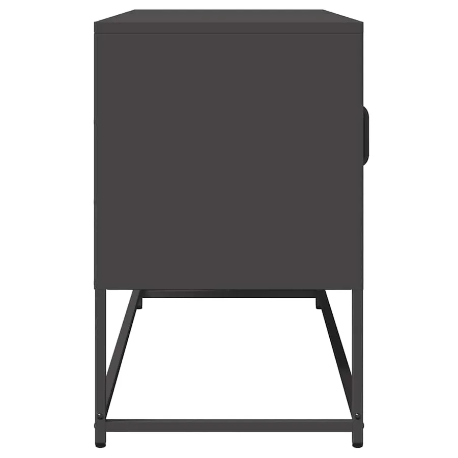Meuble TV noir 100,5x39x60,5 cm acier laminé à froid - 6
