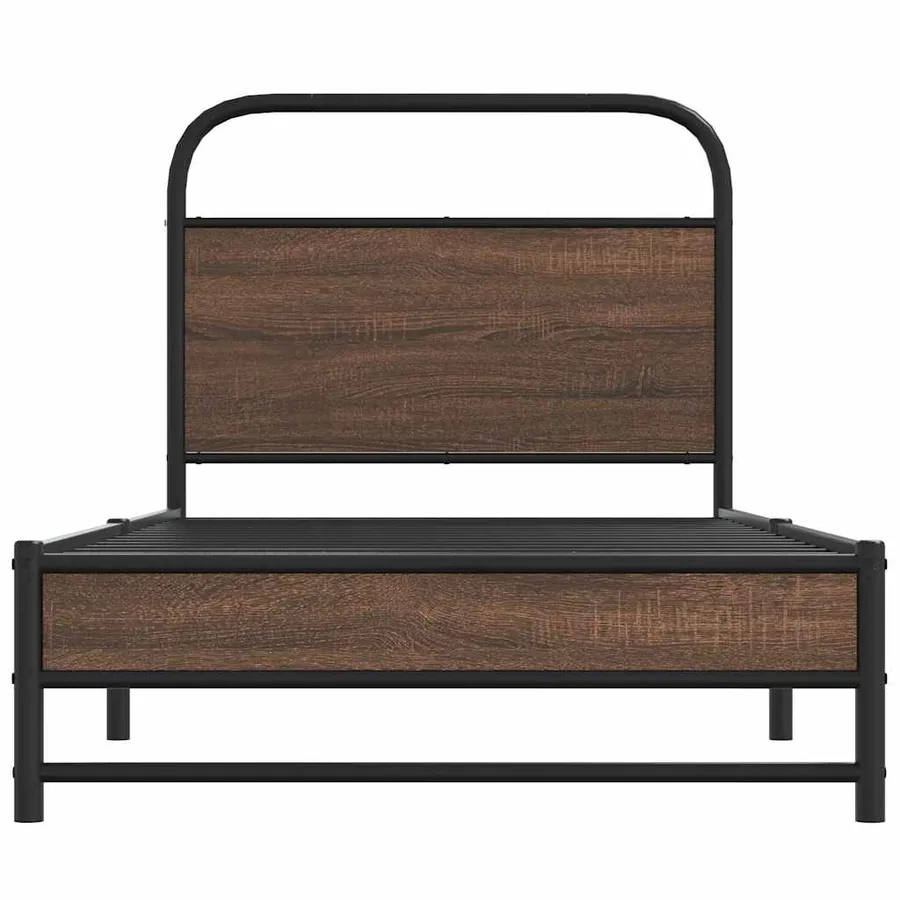 Cadre de lit sans matelas 90x190cm chêne marron bois ingénierie - 5