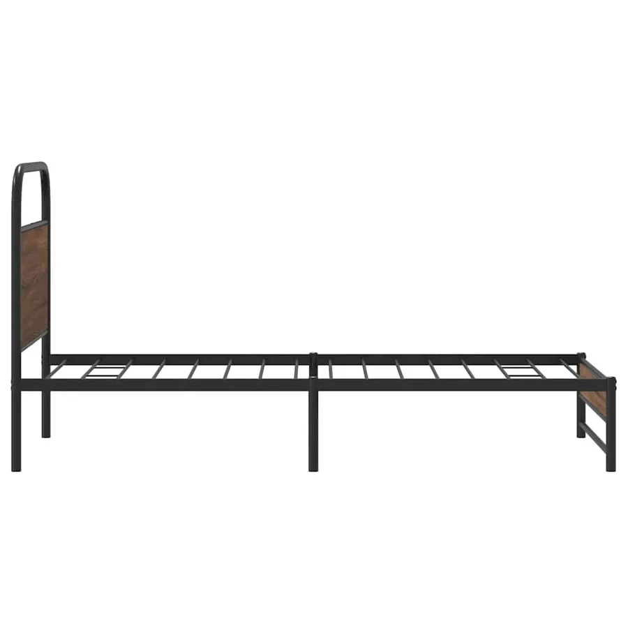 Cadre de lit sans matelas 90x190cm chêne marron bois ingénierie - 6
