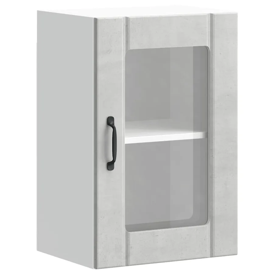 Armoire murale de cuisine avec porte en verre Lucca gris béton - 2