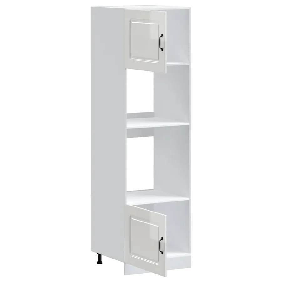 Armoires de four 2 pièces "Kalmar" Bois d'ingénierie blanc brillant - 5