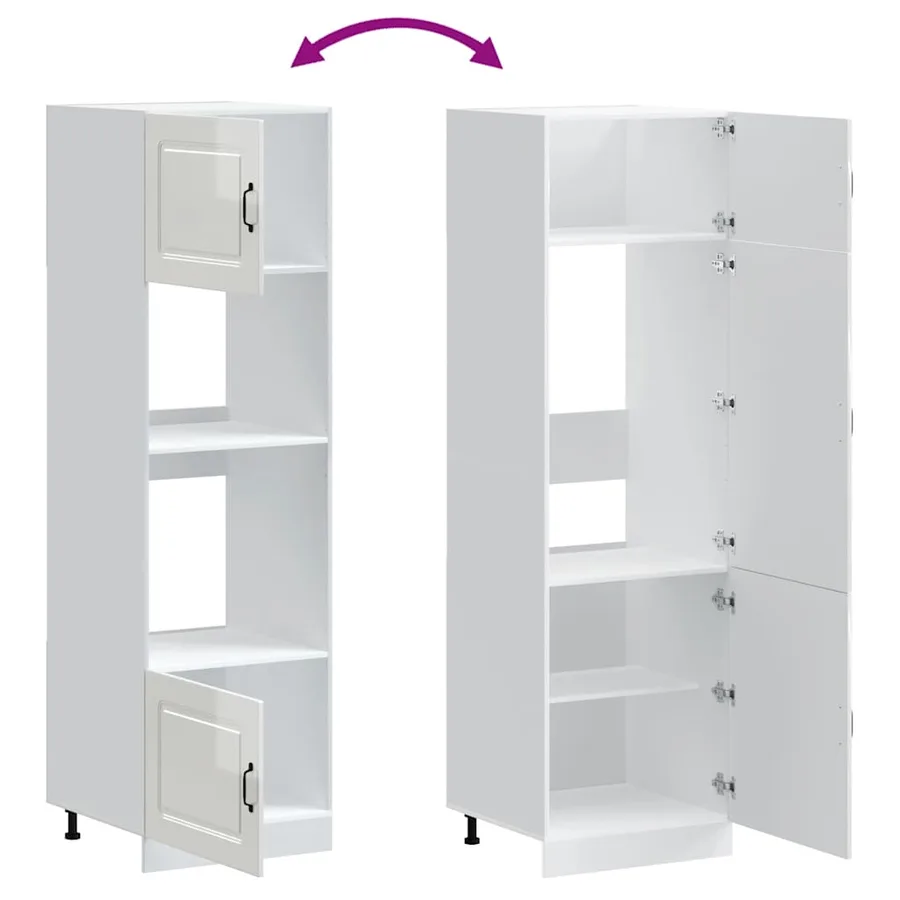 Armoires de four 2 pièces "Kalmar" Bois d'ingénierie blanc brillant - 8