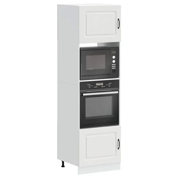 Armoires de four 2 pcs Kalmar blanc bois d'ingénierie