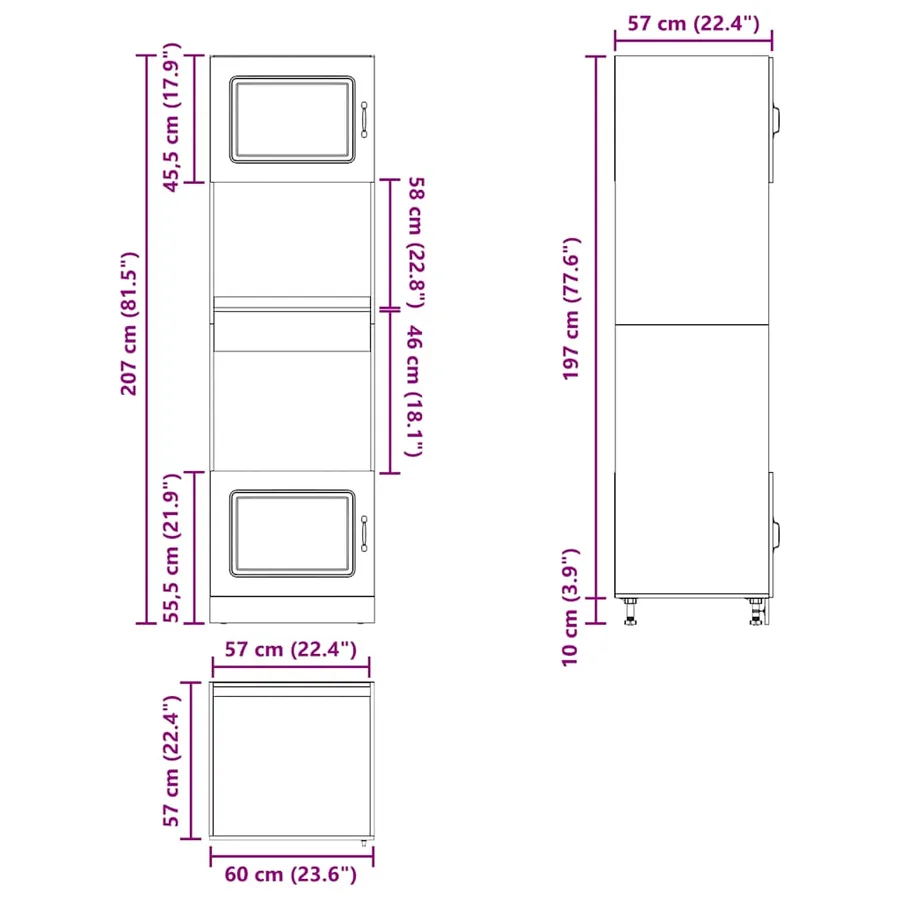 Armoires de four 2 pcs Kalmar blanc bois d'ingénierie - 12